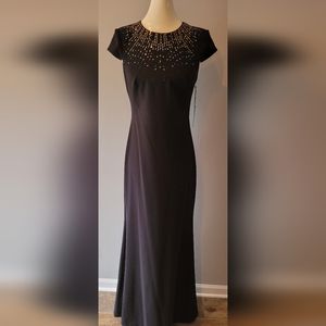 Vince Camuto black studded full length dress